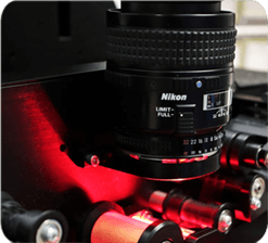 close up shot of nikon camera lens